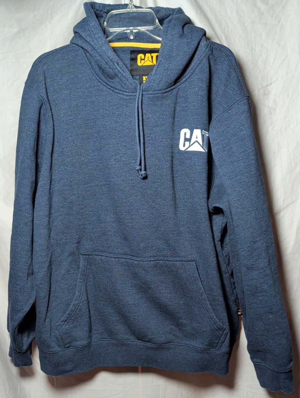 Men's Navy Crewneck Hoodie - Logo Pullover Work Casual Heavyweight Sweatshirt